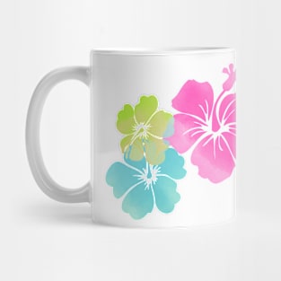 Hawaii Hibiscus, Pink, Green, Blue Mug